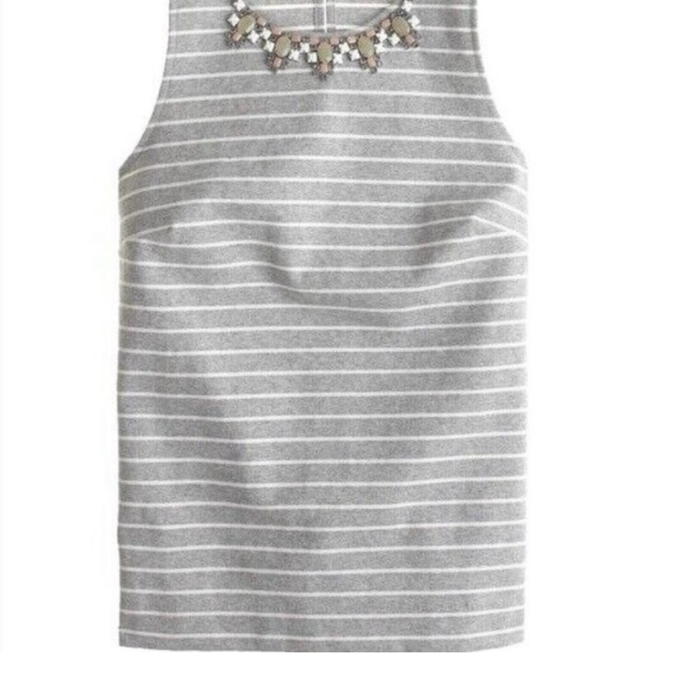J. Crew Gray and White Striped Tank Top
